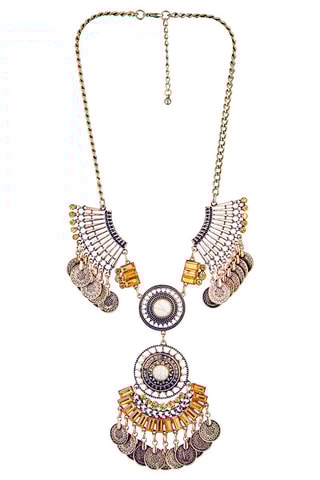 Collier doré à l'or fin Merinas - Pierres de roche et howlite