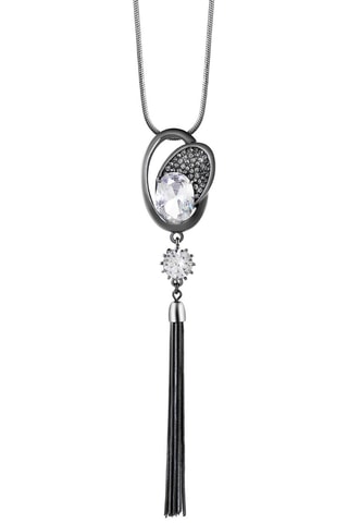 Collier Crystal of Oxana Silver - Noir et blanc