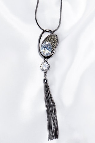 Collier Crystal of Oxana Silver - Noir et blanc