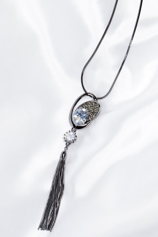 Collier Crystal of Oxana Silver - Noir et blanc