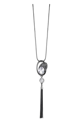Collier Crystal of Oxana Silver - Noir et blanc