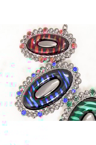 Collier plastron Marcassi - Argenté et multicolore