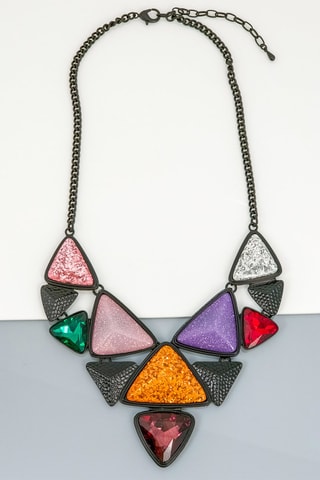 Collier plastron Teoda - Noir et orange