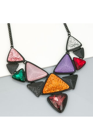 Collier plastron Teoda - Noir et orange