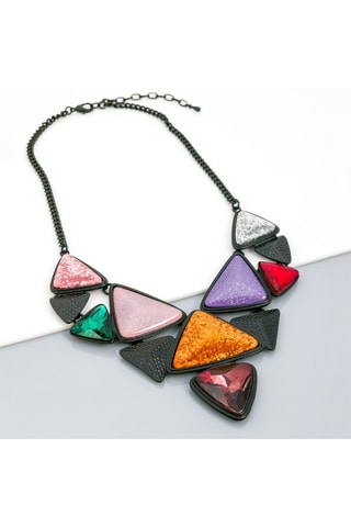 Collier plastron Teoda - Noir et orange