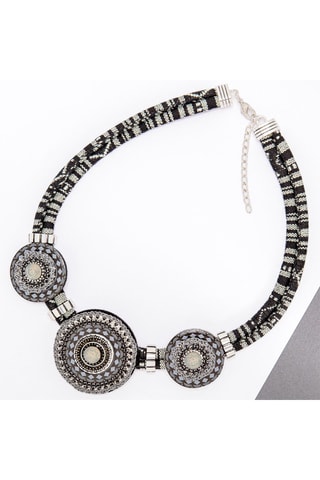 Collier plastron Trissuncio - Argenté et noir