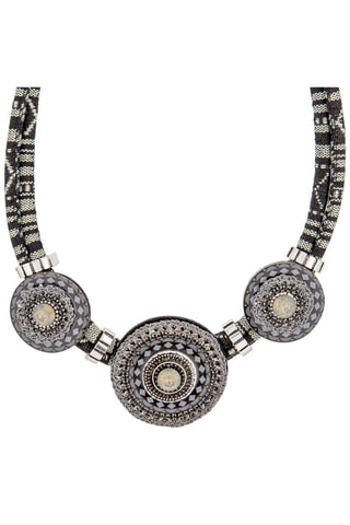 Collier plastron Trissuncio - Argenté et noir