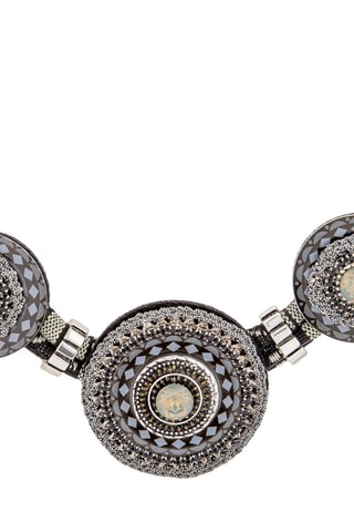 Collier plastron Trissuncio - Argenté et noir