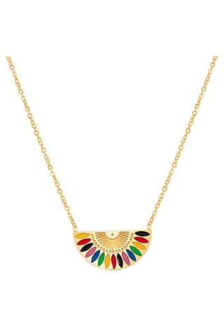 Collier doré à l'or fin jaune  - Email