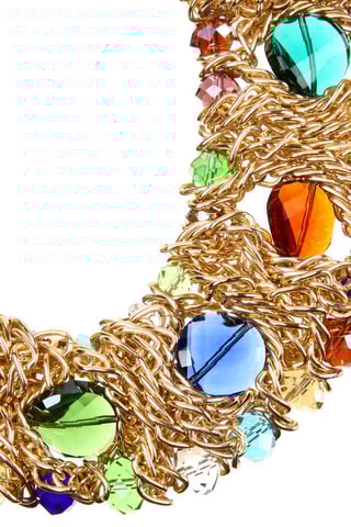 Collier plastron - Doré et vert