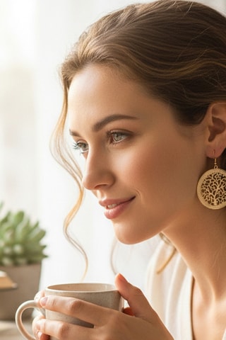 Boucles d’oreilles Natura - Doré