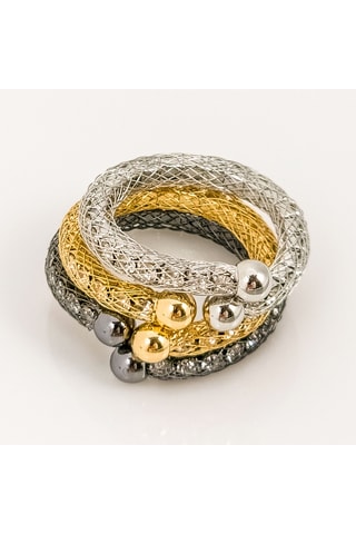 3 bagues dorées à l’or fin jaune, doré à l’or fin blanc et doré à l’or fin Antadonis