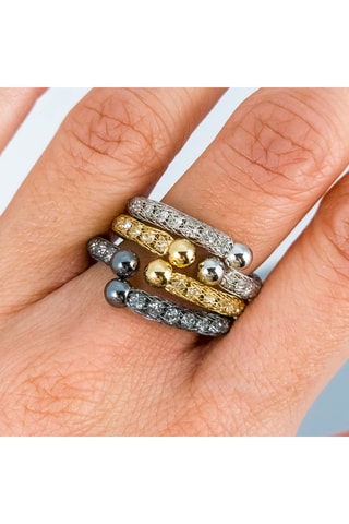 3 bagues dorées à l’or fin jaune, doré à l’or fin blanc et doré à l’or fin Antadonis