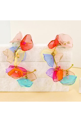 Créoles dorées à l’or fin jaune Flowers Bouquet