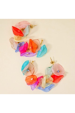 Créoles dorées à l’or fin jaune Flowers Bouquet