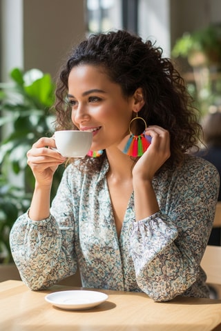 Créoles dorées à l’or fin jaune Fuegosa