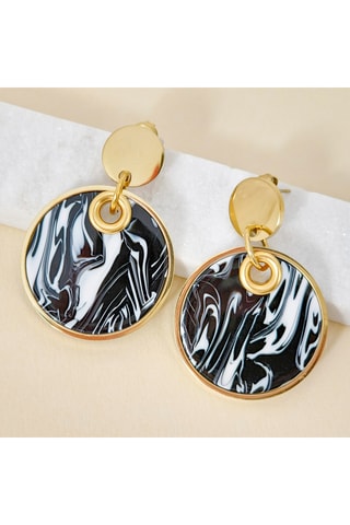 Boucles d’oreilles dorées à l’or fin jaune Marbur