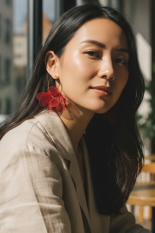 Créoles dorées à l’or fin jaune Flowering bouquet