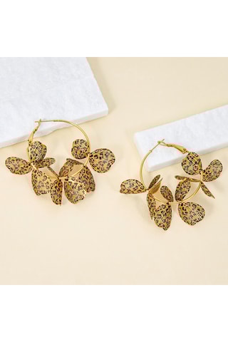 Créoles dorées à l’or fin jaune Flowering bouquet