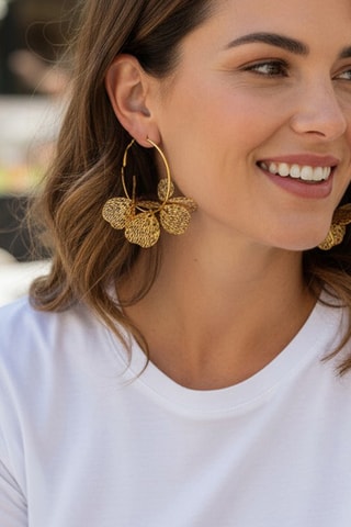 Créoles dorées à l’or fin jaune Flowering bouquet