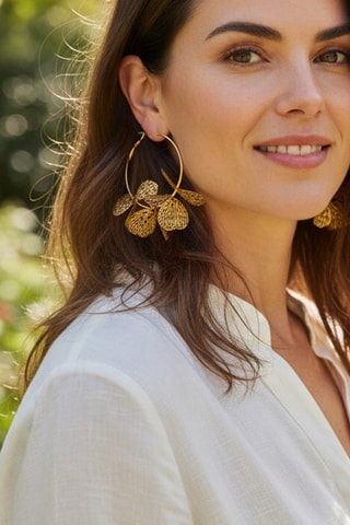 Créoles dorées à l’or fin jaune Flowering bouquet