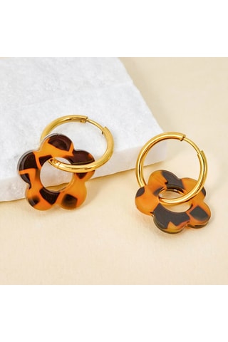 Créoles dorées à l'or fin jaune Flower Drunk