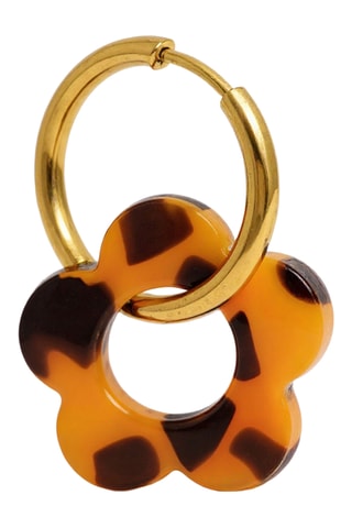 Créoles dorées à l'or fin jaune Flower Drunk