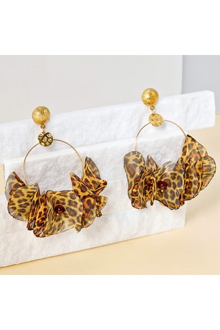 Boucles d’oreilles dorées à l’or fin jaune Panther Bouquet