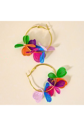 Créoles dorées à l’or fin jaune Flowering Bouquet