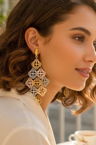 Boucles d’oreilles dorées à l’or fin jaune Belize