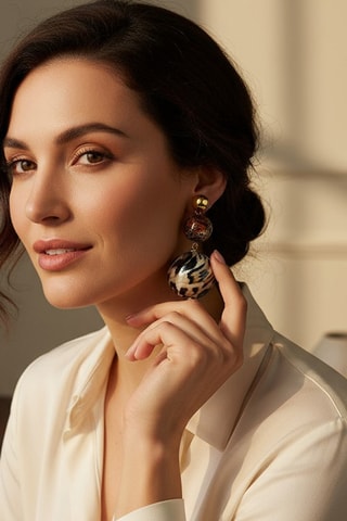 Boucles d’oreilles dorées à l’or fin jaune Leonie Steel 