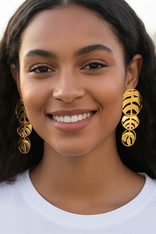 Boucles d’oreilles dorées à l’or fin jaune Cocoleaf 