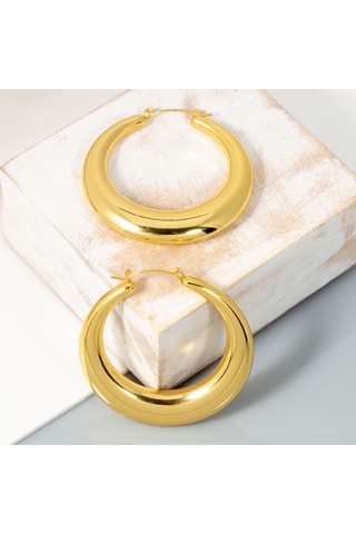 Créoles dorées à l’or fin jaune Eobol