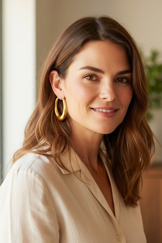 Créoles dorées à l'or fin jaune Eobal