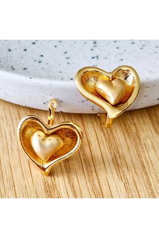 Boucles d'oreilles dorées à l'or fin jaune Heartso