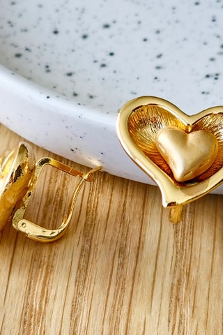 Boucles d'oreilles dorées à l'or fin jaune Heartso