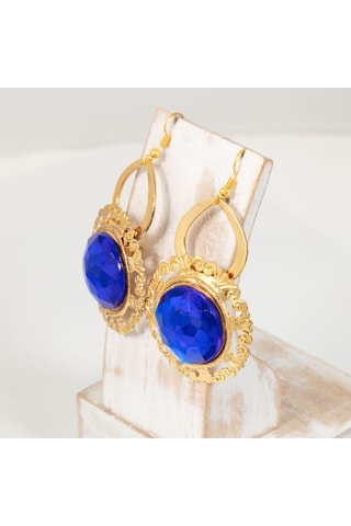 Boucles d'oreilles Adella - Doré et bleu marine