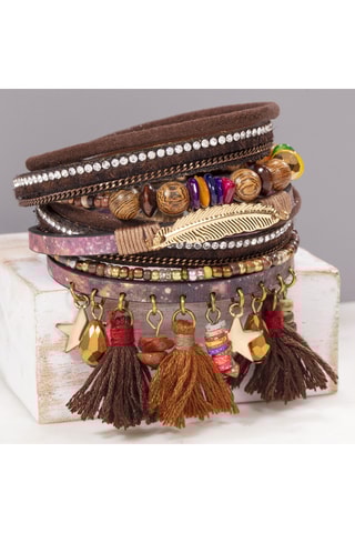 Bracelet doré à l’or fin jaune Colorado - Bois