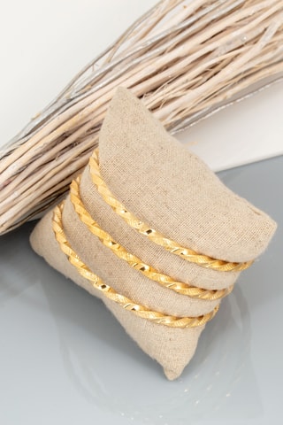 3 joncs dorés à l’or fin jaune Abissa