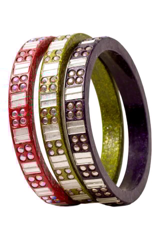 3 bracelets Bangali - Rogue et violet