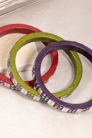 3 bracelets Bangali - Rogue et violet