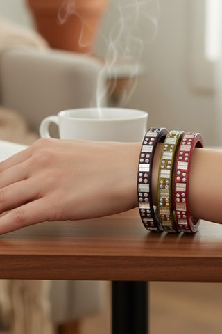 3 bracelets Bangali - Rogue et violet