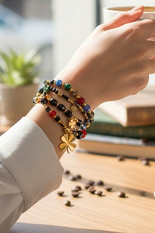 3 bracelets dorés à l’or fin jaune Luckos