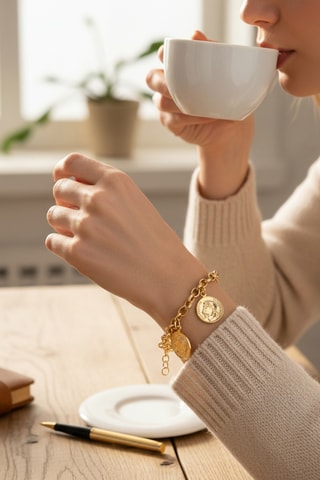 Bracelet doré à l’or fin jaune Caesaro