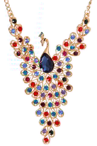 Collier plastron doré à l’or fin rose Pavonia