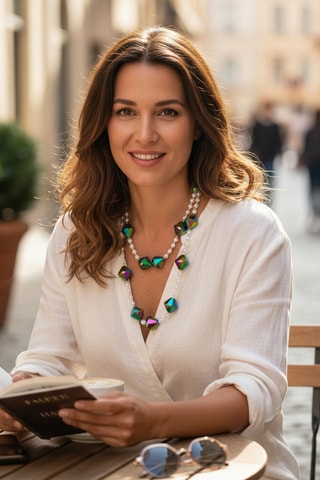 Sautoir Shadde - Blanc