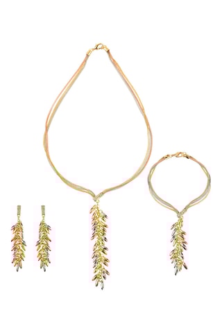 Parure dorée à l’or fin jaune, dorée à l’or fin blanc et dorée à l’or fin rose Afarol