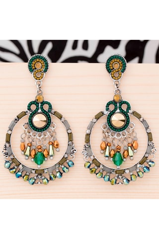Boucles d’oreilles Oliveas - Vert et argenté