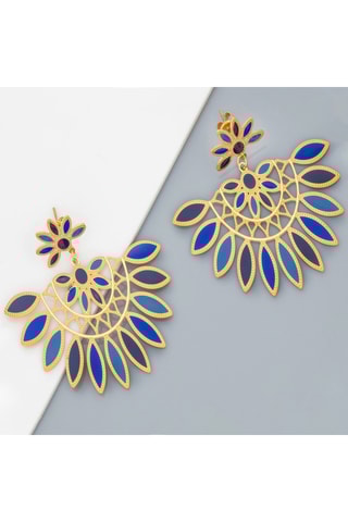 Boucles d’oreilles dorées à l'or fin jaune Venisia Steel - Doré