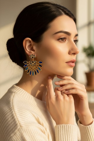 Boucles d’oreilles dorées à l'or fin jaune Venisia Steel - Doré